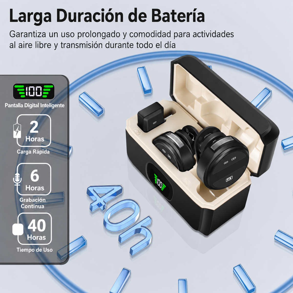 Micrófono Lavalier Inalámbrico Cancelación de Ruido