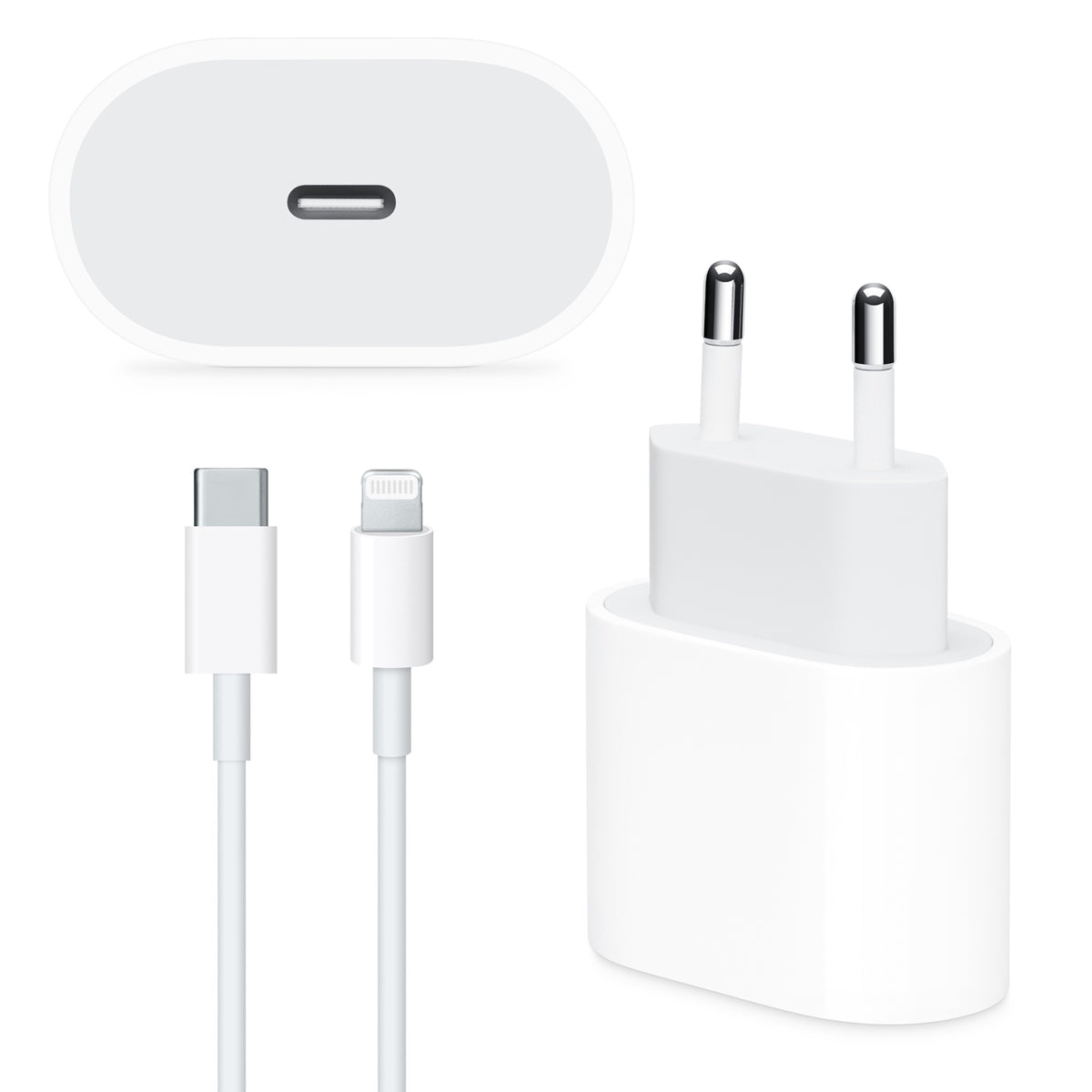 Cable + Ficha Cargador Carga Rápida 20w iPhone