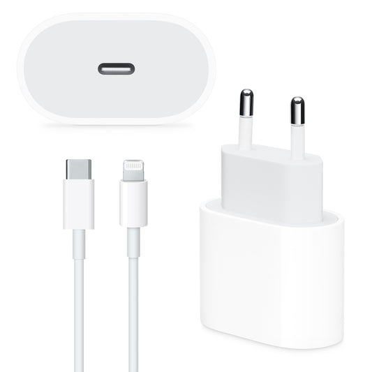 Cable + Ficha Cargador Carga Rápida 20w iPhone